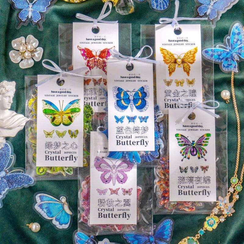 Crystal Butterfly Series Stickers - Journal Carnival
