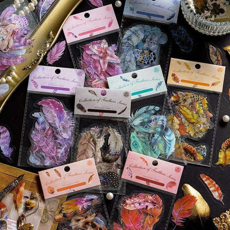 Colorful Feather Pet Sticker - Journal Carnival