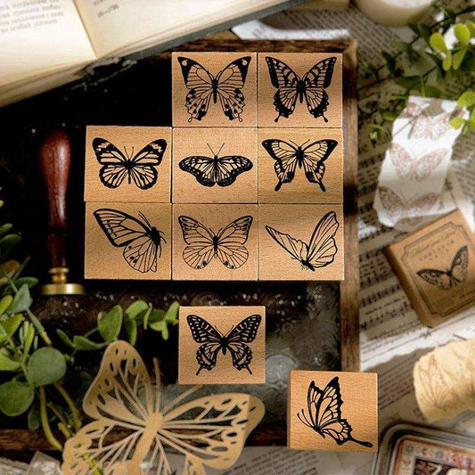 Butterfly Wooden Rubber Stamp