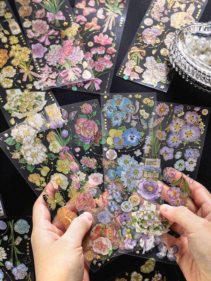 Dazzling Flowers Series Pet Stickers - Journal Carnival