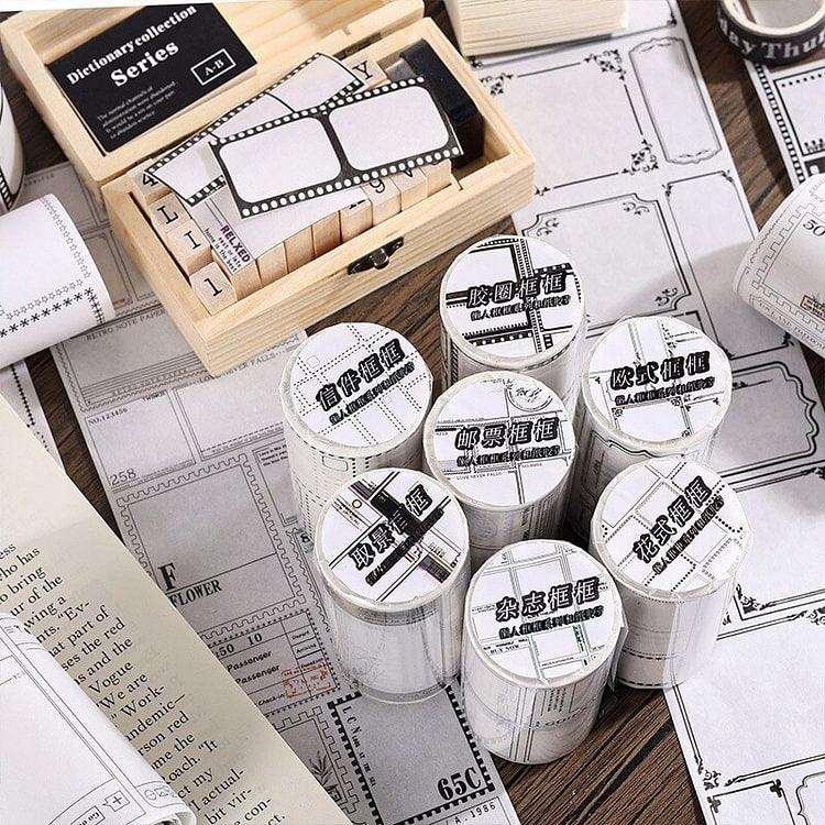 Classic Movie Letter Frame Series Washi Tape - Journal Carnival