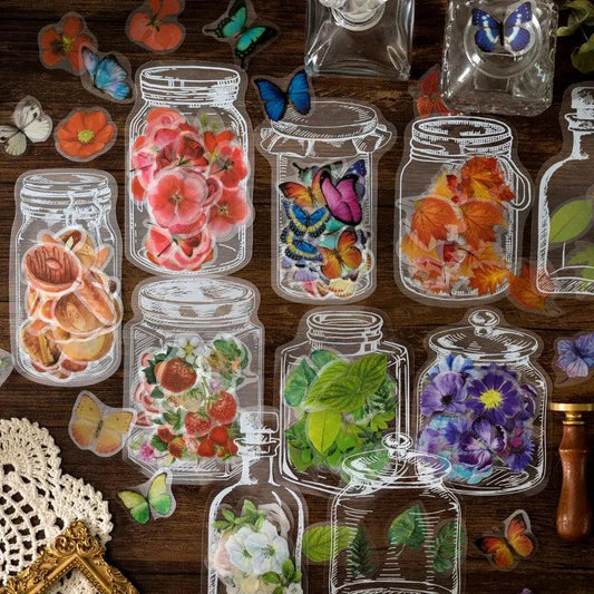 Flower In Bottle Clear Stickers