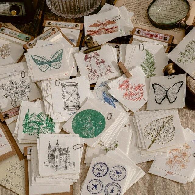 Retro message material paper pad - Journal Carnival
