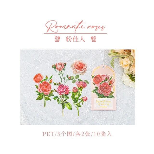 Romantic Rose Series Flower Sticker - Journal Carnival