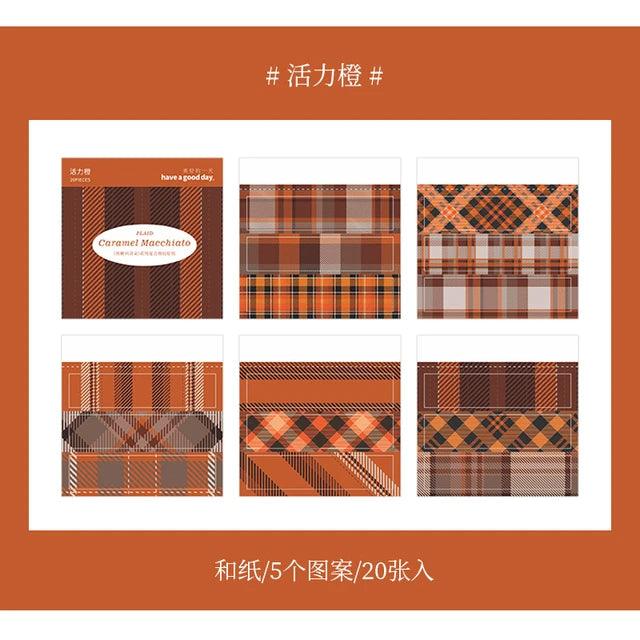 Caramel Macchiato plaid sticker book - Journal Carnival