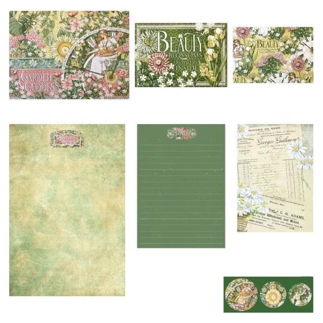 Vintage Flower Memo Letter Paper Envelope With Sealing Sticker - Journal Carnival