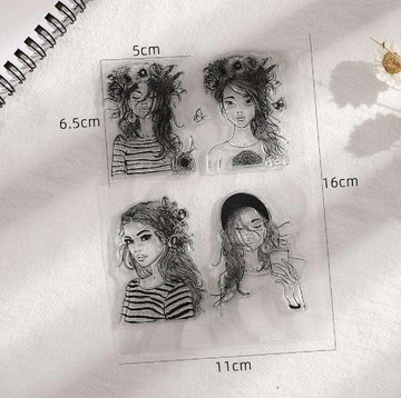 Girl Silicone Stamp - Journal Carnival