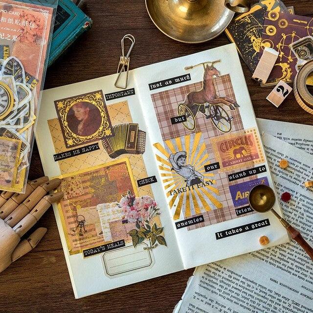 Gold Foil Scrapbook Sticker - Journal Carnival