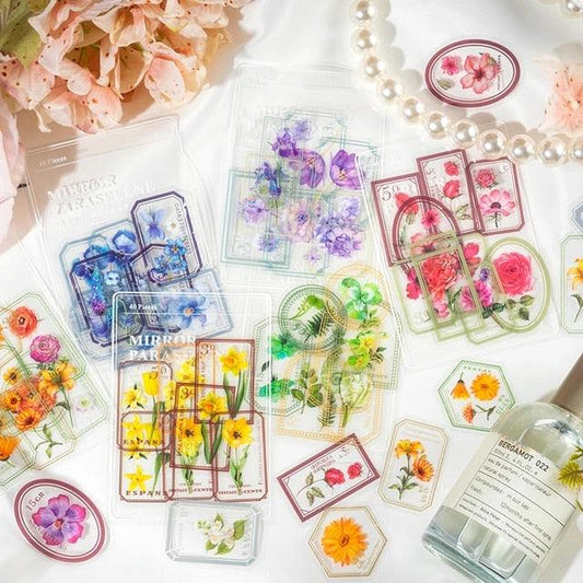 Flower Stamp Style Pet Stickers