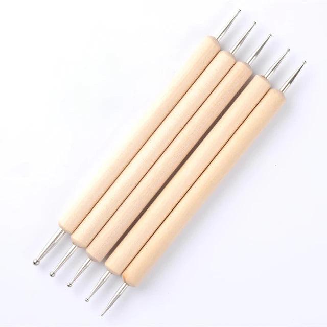 Wooden Dotting Pen Marbleizing Tool - Journal Carnival