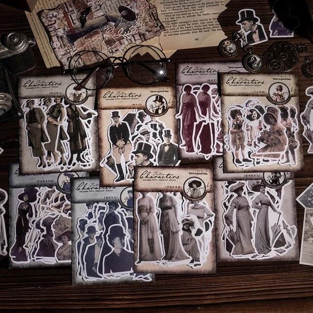 Vintage Retro Character Stickers - Journal Carnival