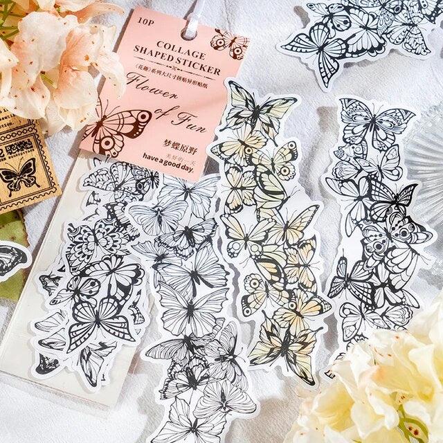Vintage Die-Cut Floral Stickers - Journal Carnival