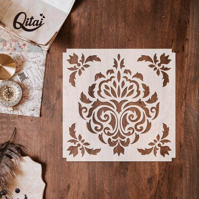 Layering plastic scrapbooking Stencils - Journal Carnival