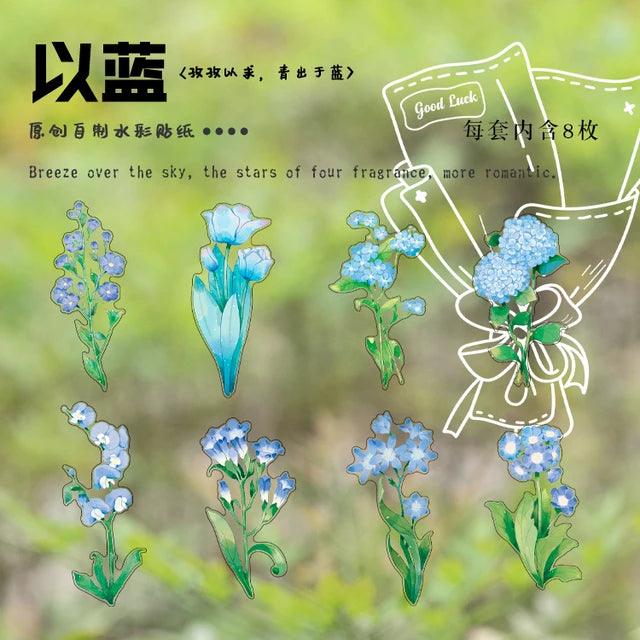 Large Size Flower Aesthetic Stickers - Journal Carnival