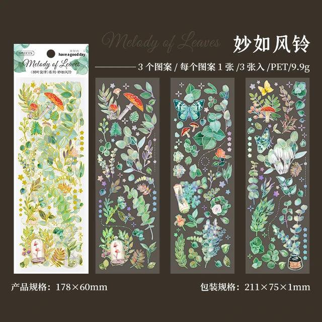 Leaf melody series Gold foil stickers - Journal Carnival