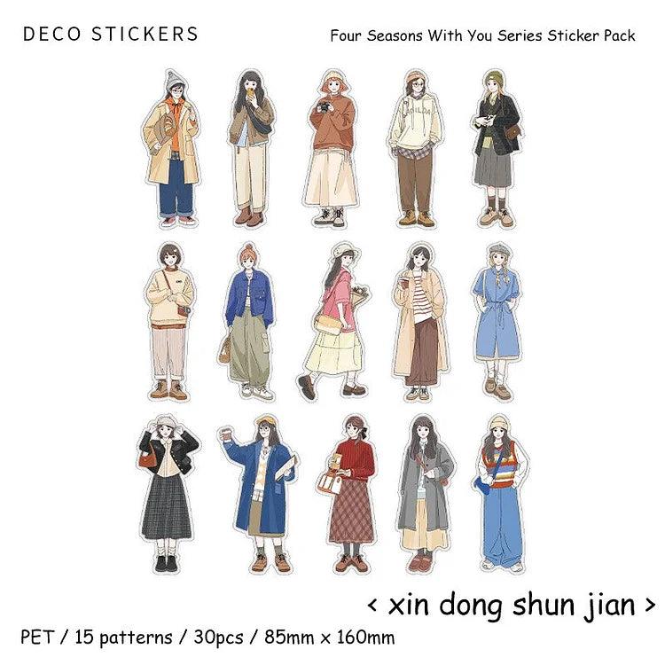Four Seasons with You Series Character Pet Sticker - Journal Carnival