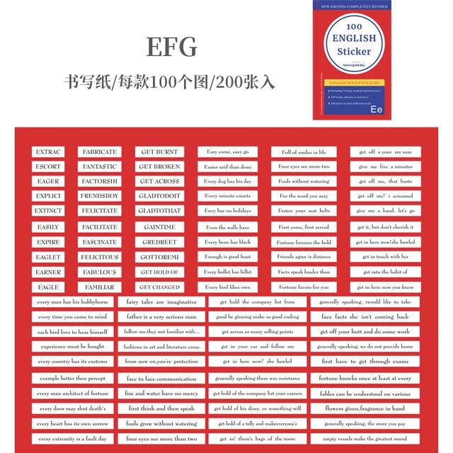 Retro English phrases Sticker box - Journal Carnival