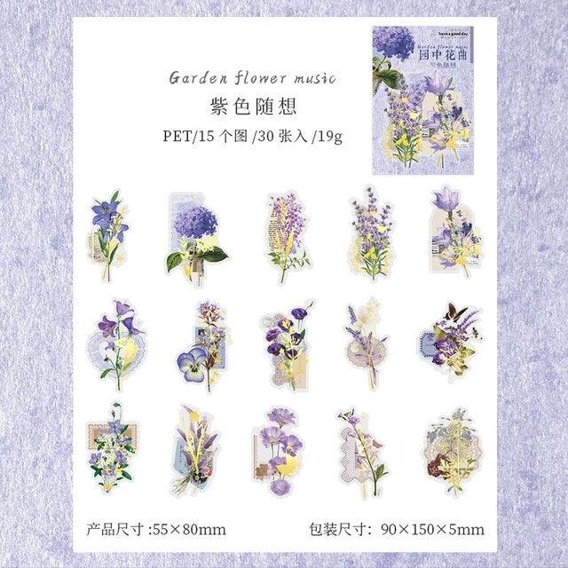 Vintage Brozning Flower Sticker - Journal Carnival