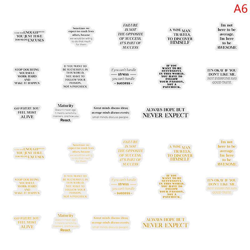 Bronzed English phrases Stickers - Journal Carnival