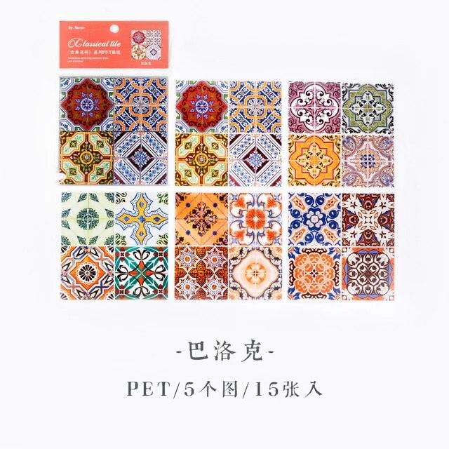 China Pattern Porcelain Stickers - Journal Carnival