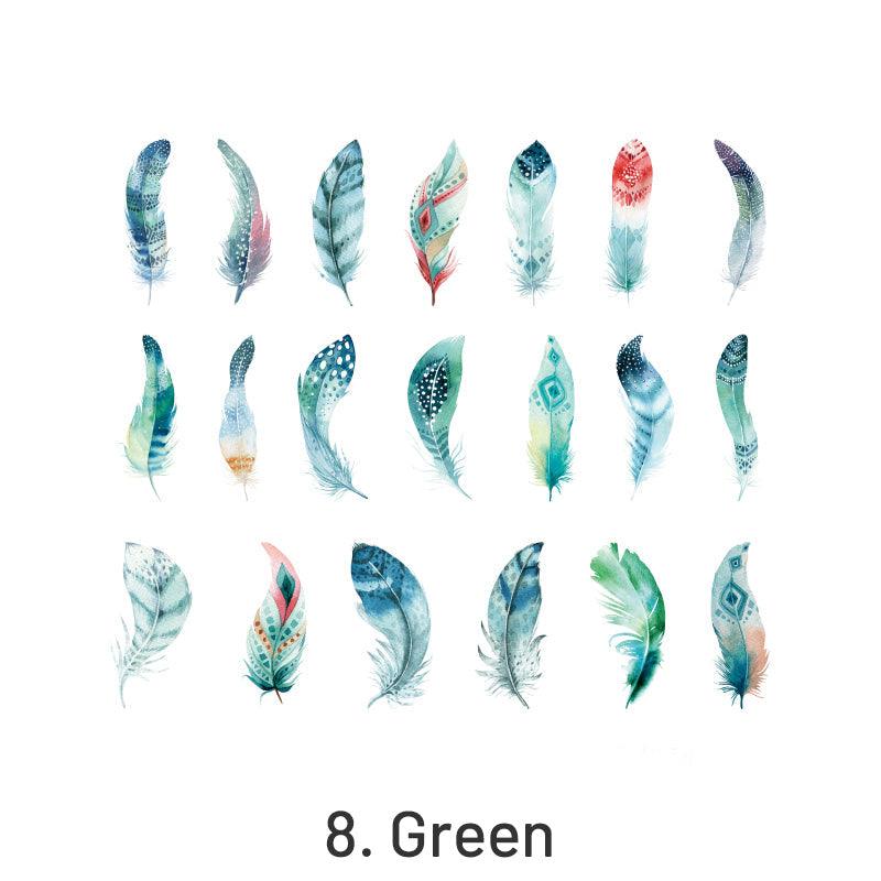 Colorful Feather Pet Sticker - Journal Carnival