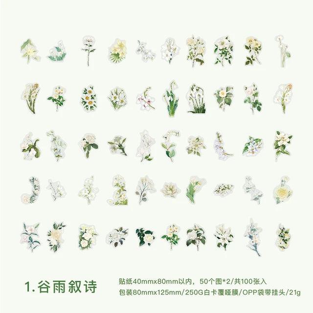 Botanical Flower Pet Stickers - Journal Carnival