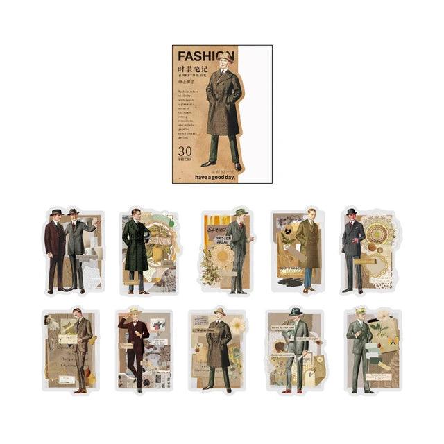 Vintage Fashion Character Stickers - Journal Carnival