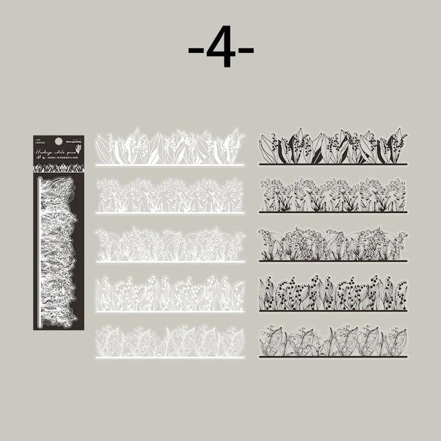 Retro Floral border Sticker - Journal Carnival