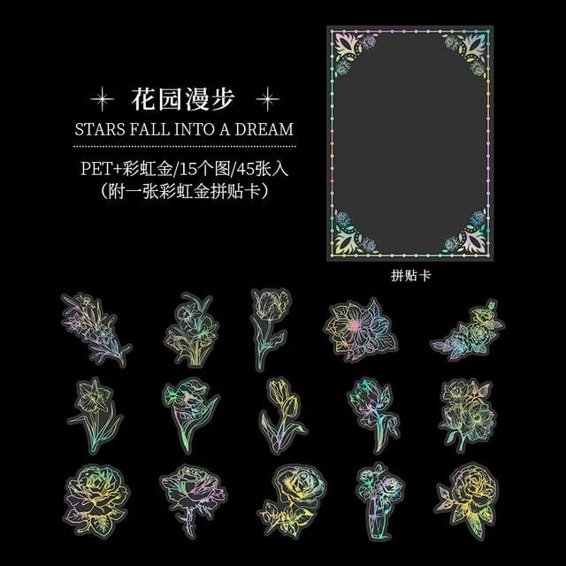 Stars Fall into Dreams Series Hot Stamping Sticker - Journal Carnival