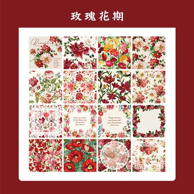 Vintage Fresh Floral Label Boxed Sticker - Journal Carnival