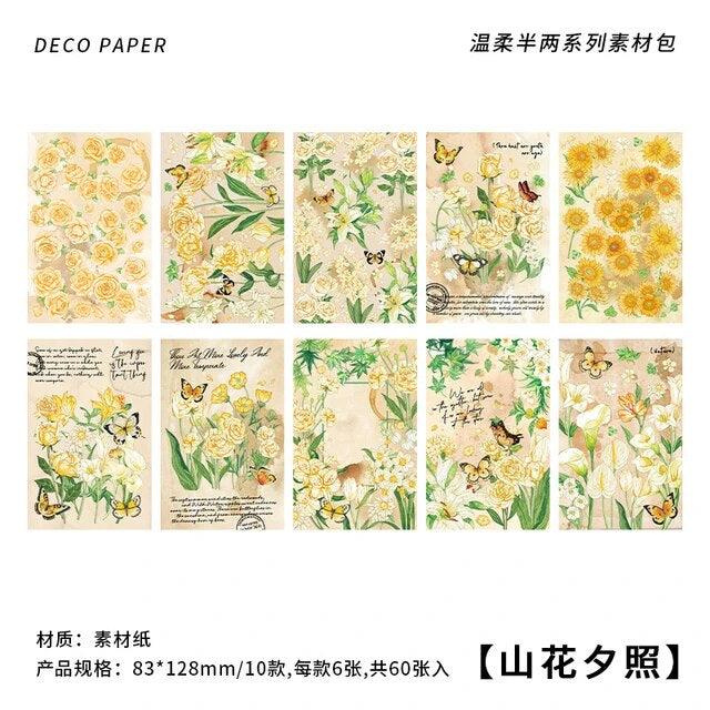 Vintage Flower Scrapbook Material Paper - Journal Carnival