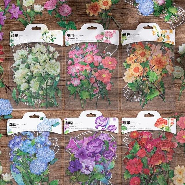 Large Size Flower Aesthetic Stickers - Journal Carnival