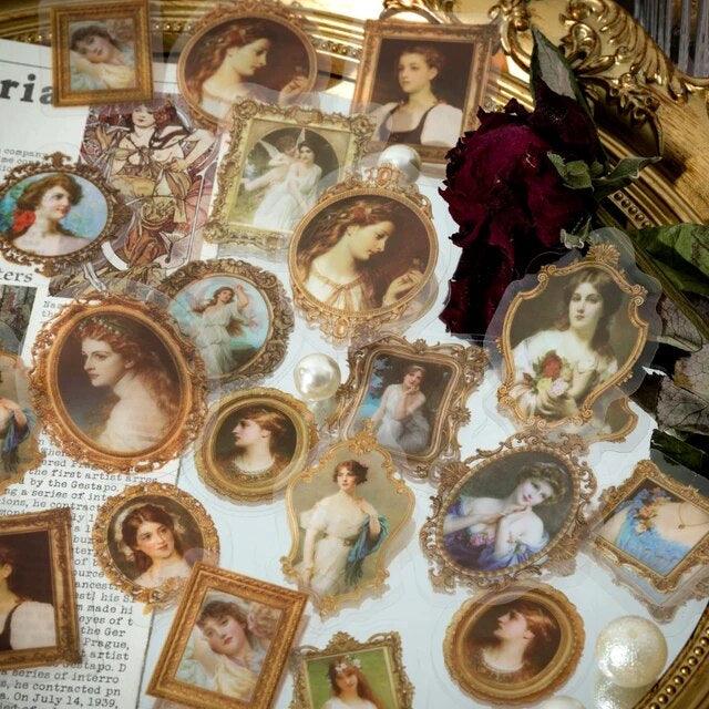 Pretty Lady in Mirror Series Stickers - Journal Carnival