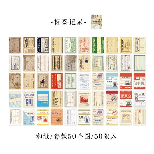 Retro old day label sticker book - Journal Carnival