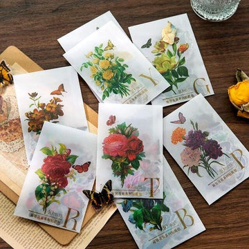 Pet aesthetic butterfly and floral Stickers - Journal Carnival