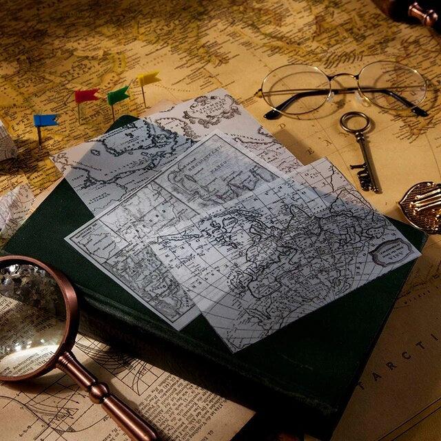 Retro Map Sulfuric Acid Paper - Journal Carnival