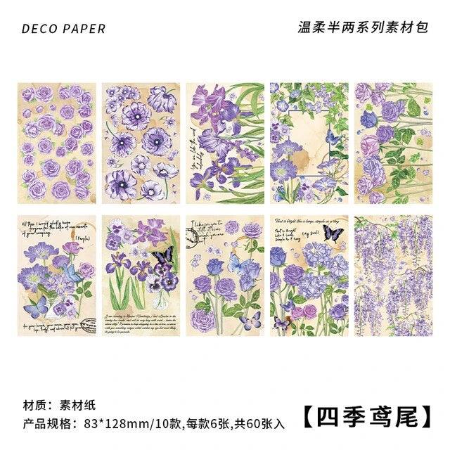 Vintage Flower Scrapbook Material Paper - Journal Carnival