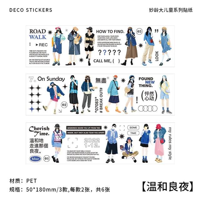 Magazine Style Street Series Character Sticker - Journal Carnival