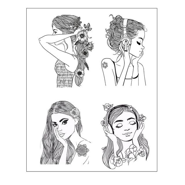 Girl Silicone Stamp - Journal Carnival