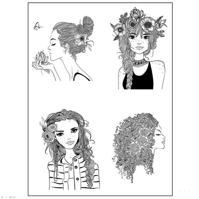 Girl Silicone Stamp - Journal Carnival