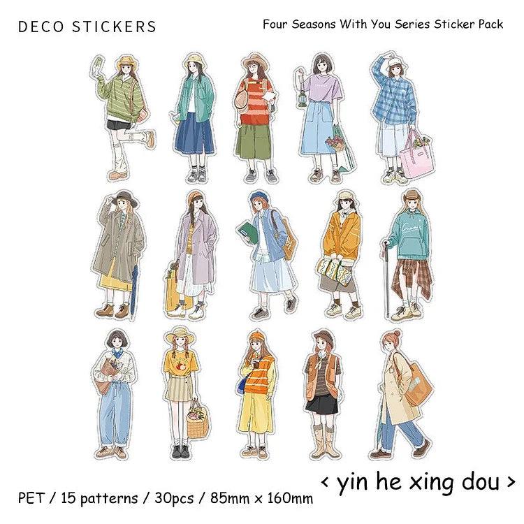 Four Seasons with You Series Character Pet Sticker - Journal Carnival