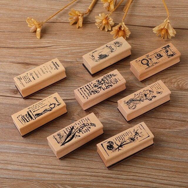 Wooden Rubber Stamps - Journal Carnival