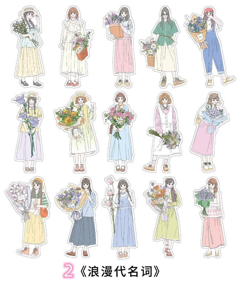 Korean Dress Girls Sticker - Journal Carnival
