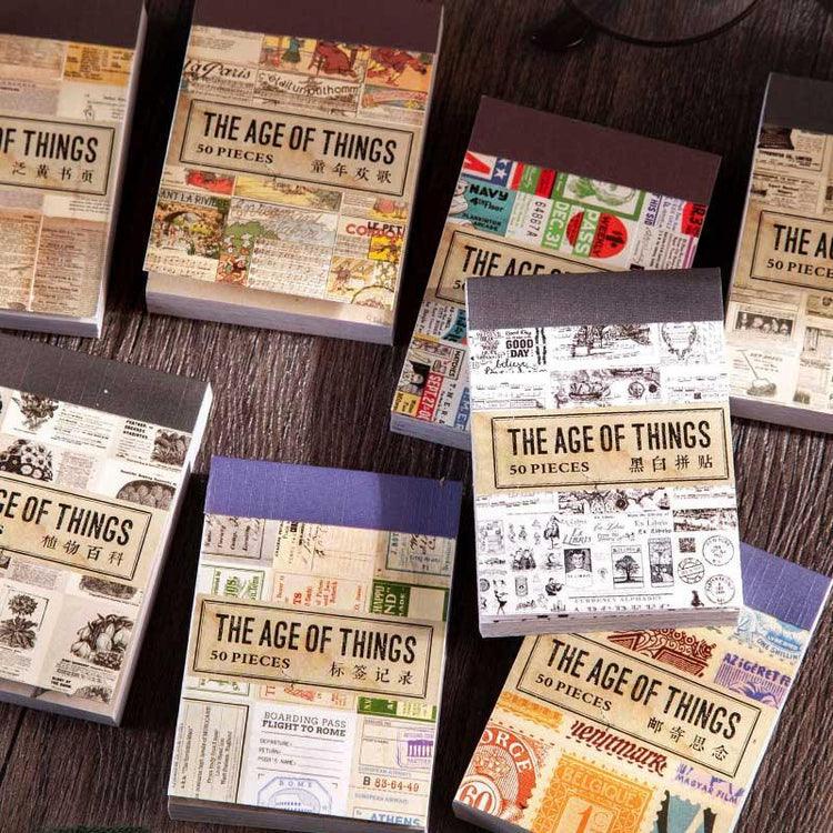 Retro old day label sticker book - Journal Carnival