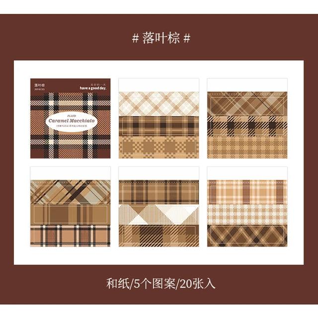 Caramel Macchiato plaid sticker book - Journal Carnival