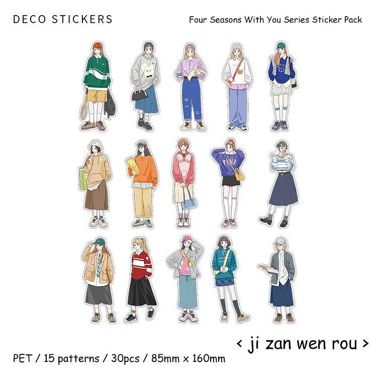 Four Seasons with You Series Character Pet Sticker - Journal Carnival