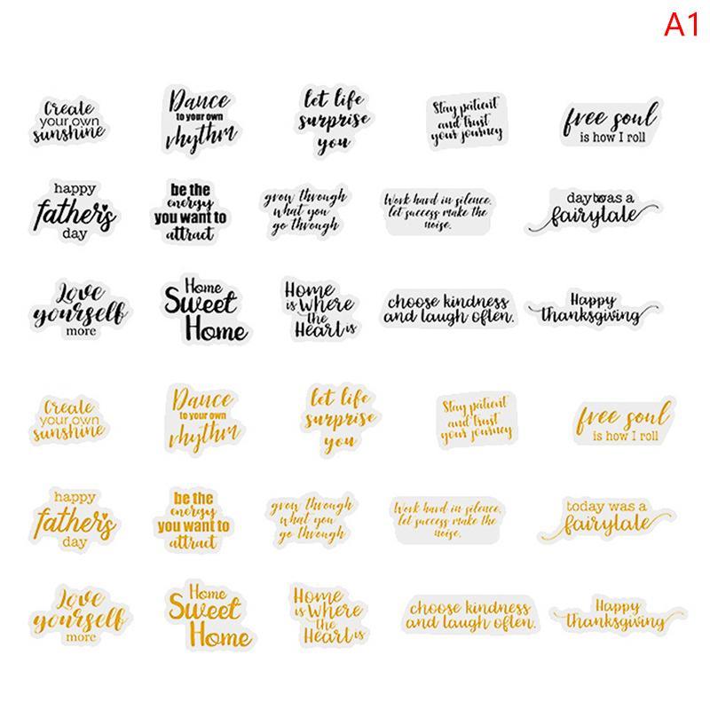 Bronzed English phrases Stickers - Journal Carnival