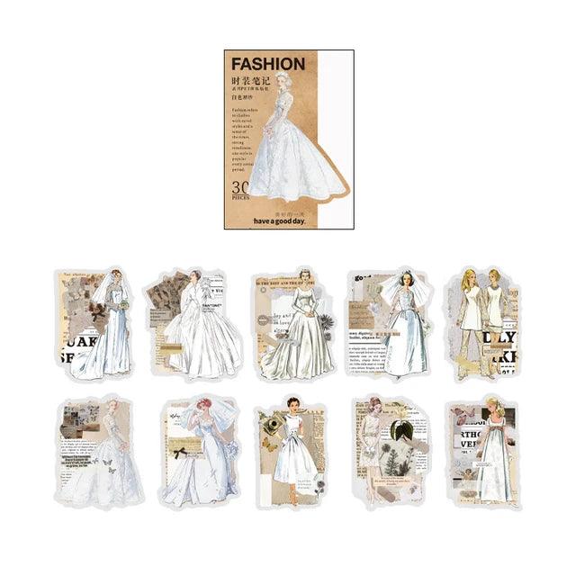 Vintage Fashion Character Stickers - Journal Carnival