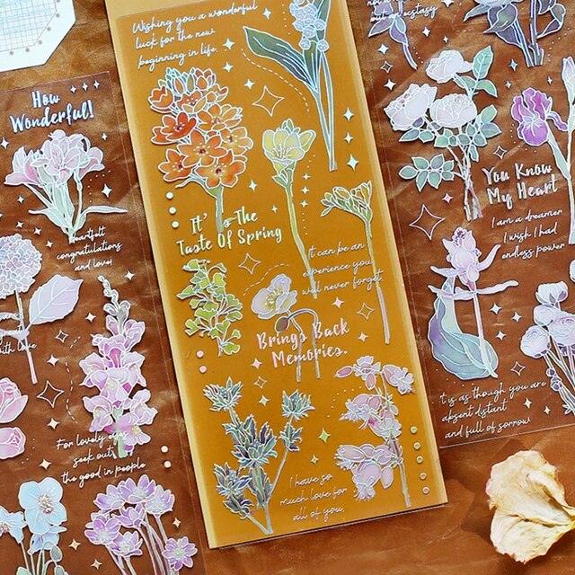Gold foil Pet flower stickers - Journal Carnival