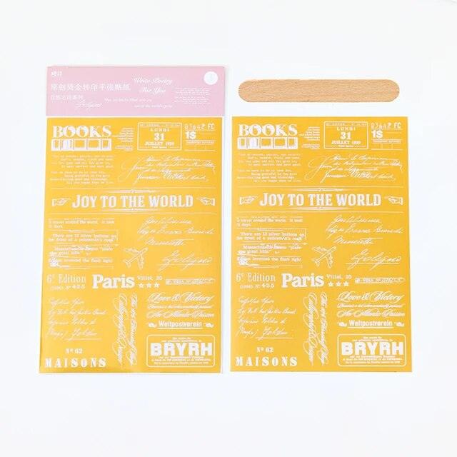 Gold foil Rub-On stickers - Journal Carnival